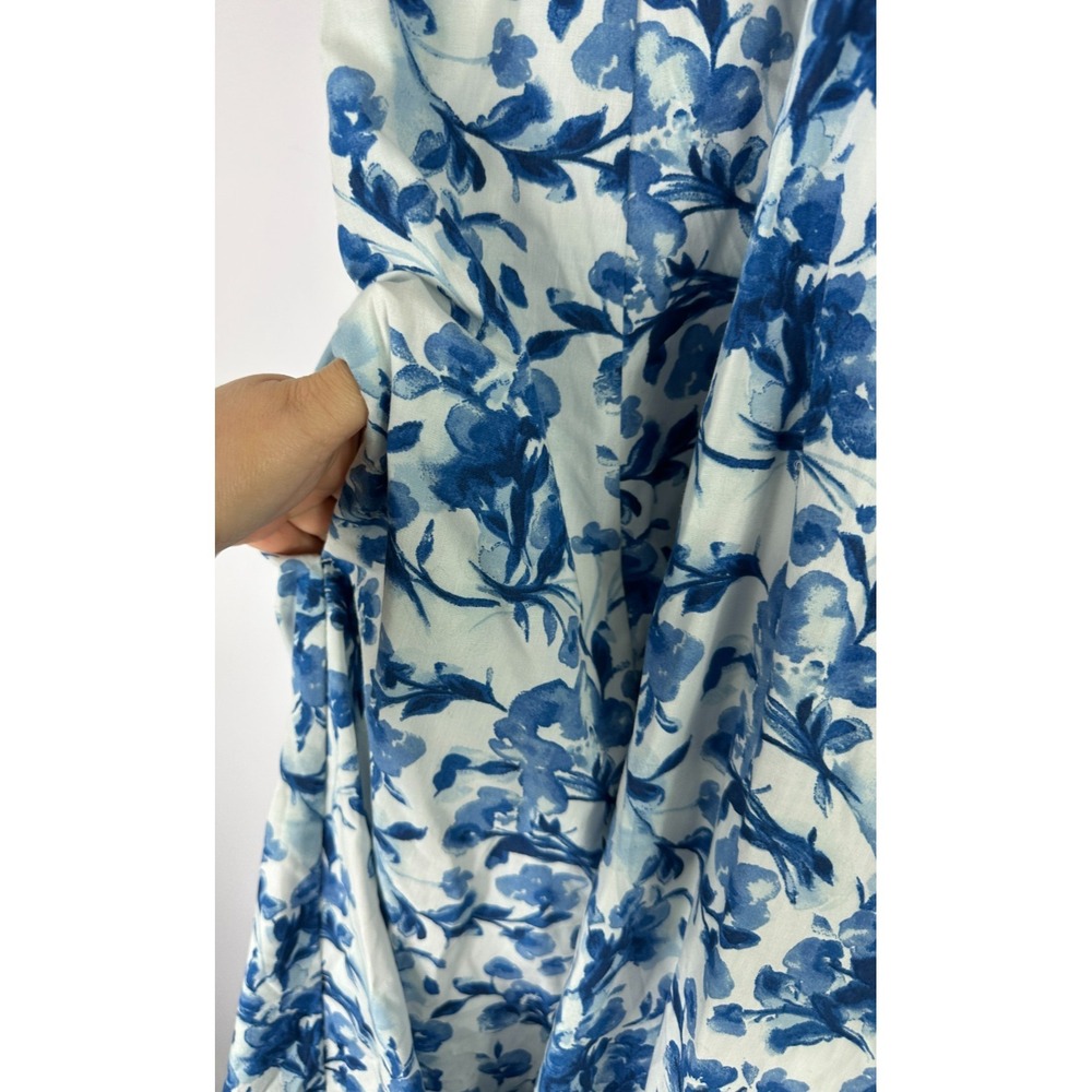 Abercrombie Fitch Floral Maxi Dress Women PS  Blue White Flutter Prairie Cottage - Picture 5 of 7